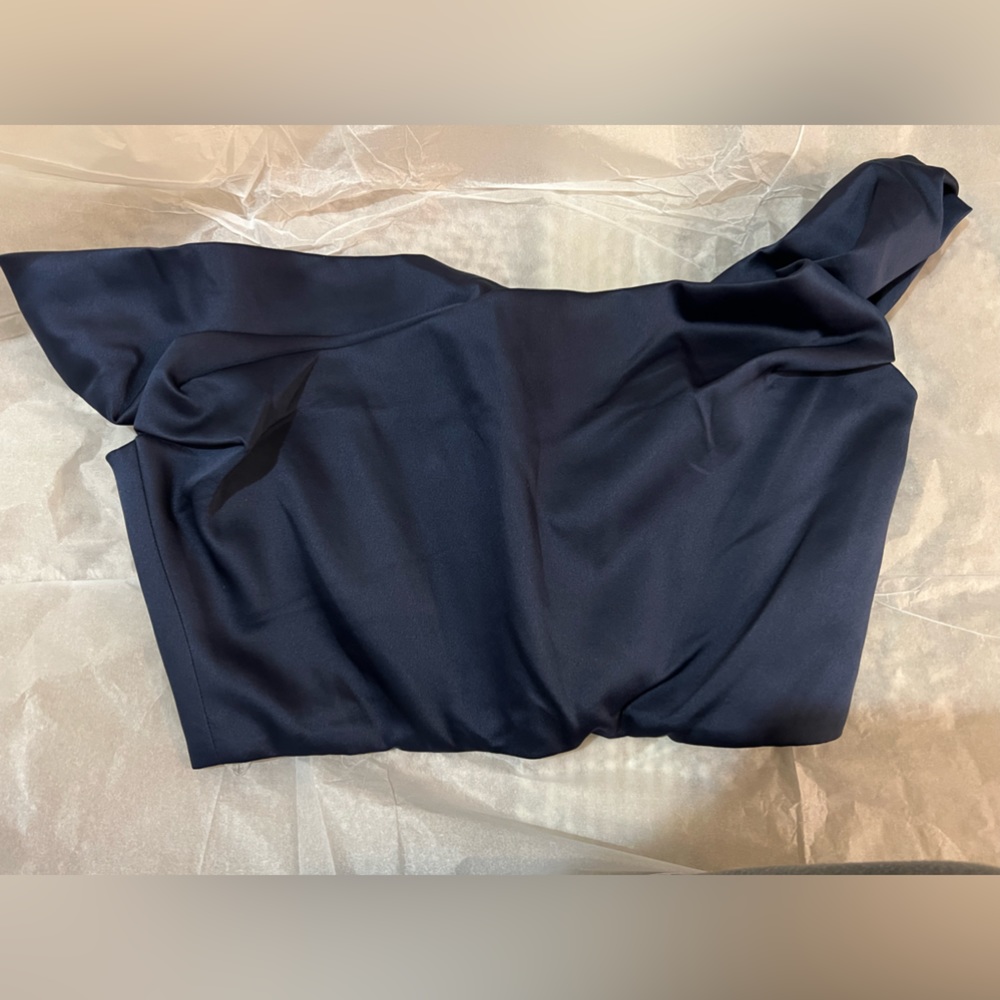 HOUSE OF CB 'Carella' Navy Satin Draped Corset Top ♡ - Picture 5 of 8